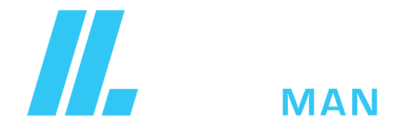 Little Man Logo Blue White